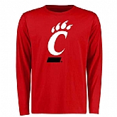 Cincinnati Bearcats Big x26 Tall Classic Primary Long Sleeve WEM T-Shirt - Red,baseball caps,new era cap wholesale,wholesale hats